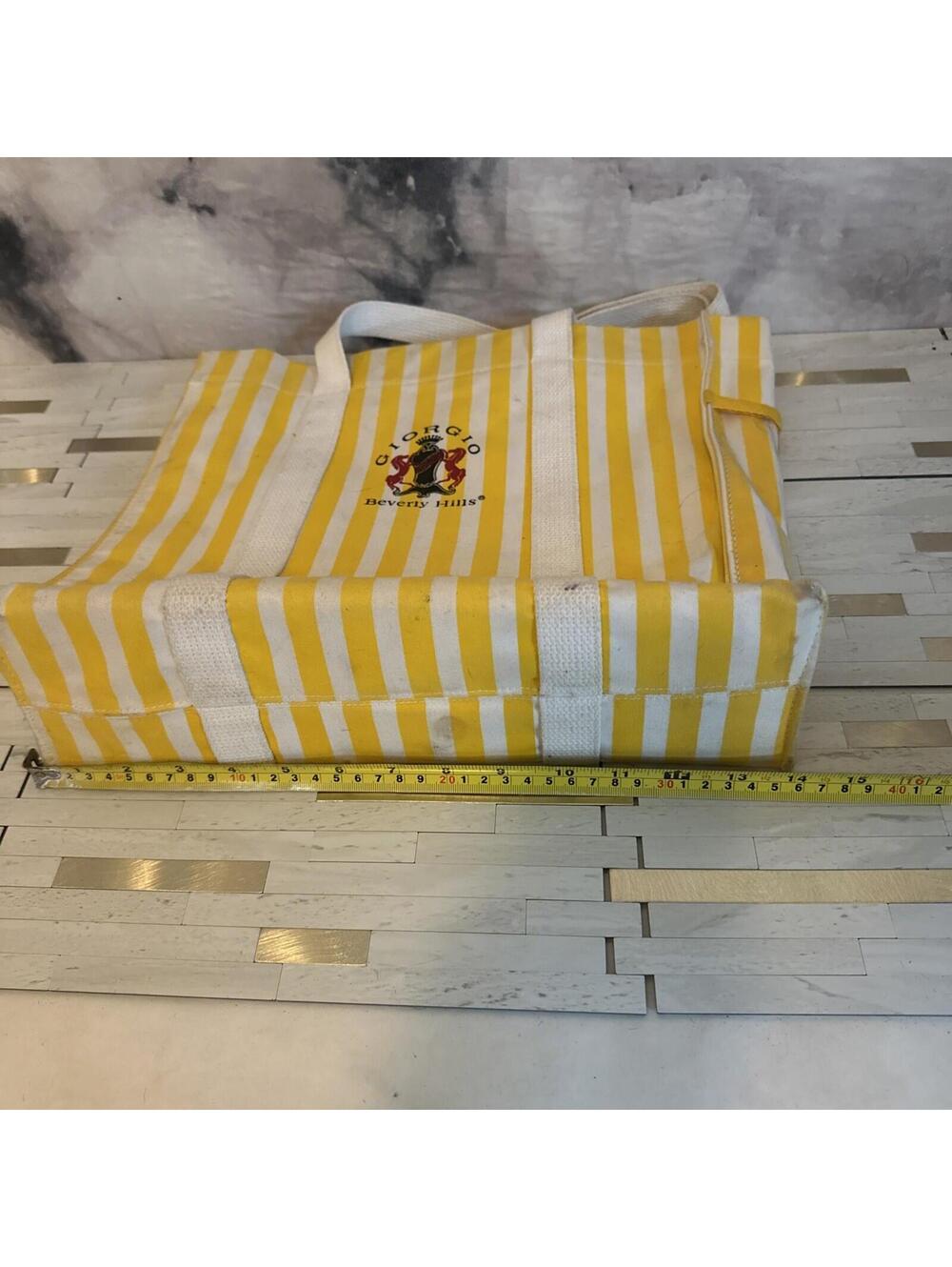 Giorgio Beverly Hills Canvas Vintage Striped Tote Bag - Picture 13 of 15